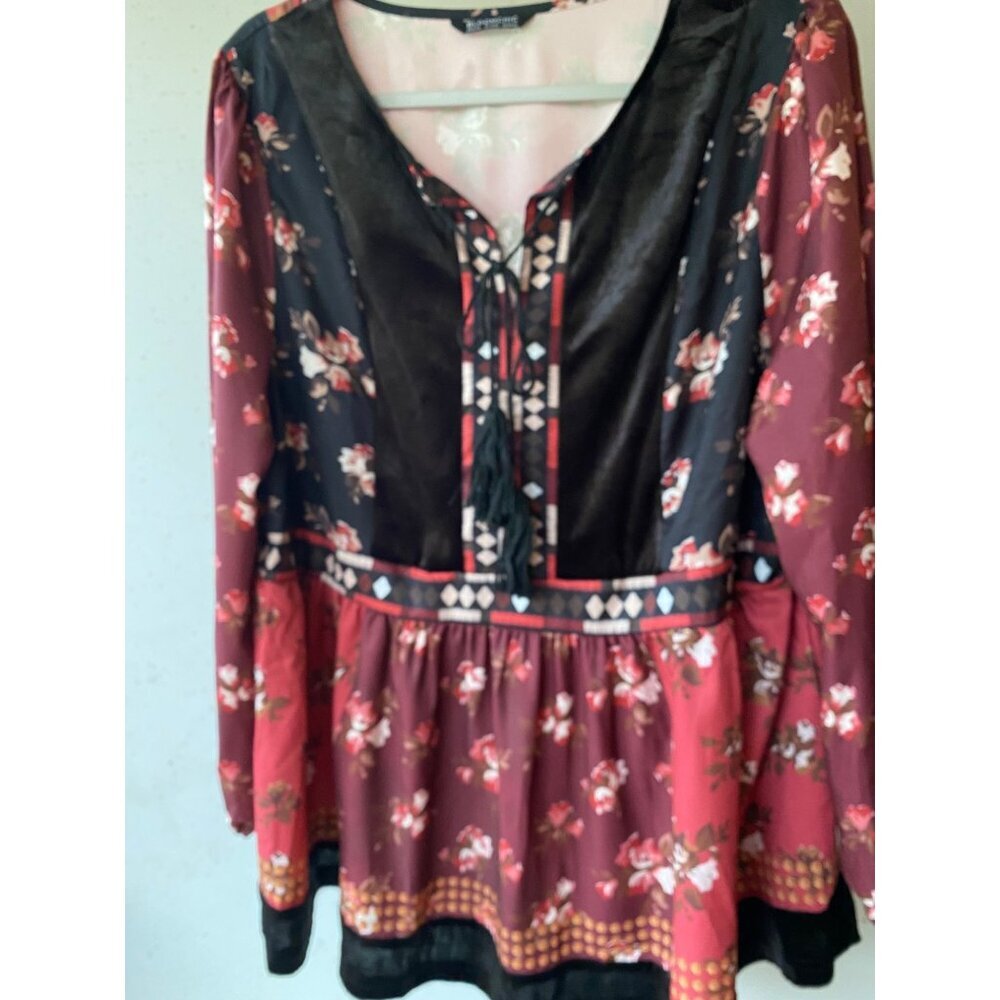 Bloomchic Bohemian Floral Print Long-Sleeve Dress US 14-16 UK 18-20 EU 44-46